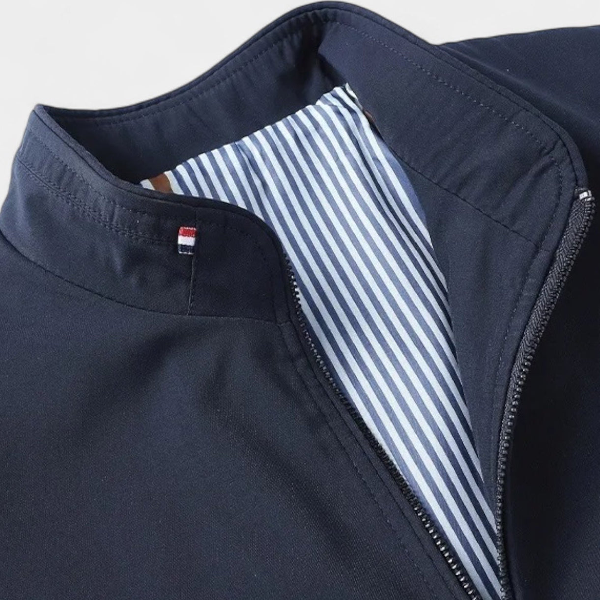 Lightweight Stand Collar Zip-Up Jacket Slim Fit for Men