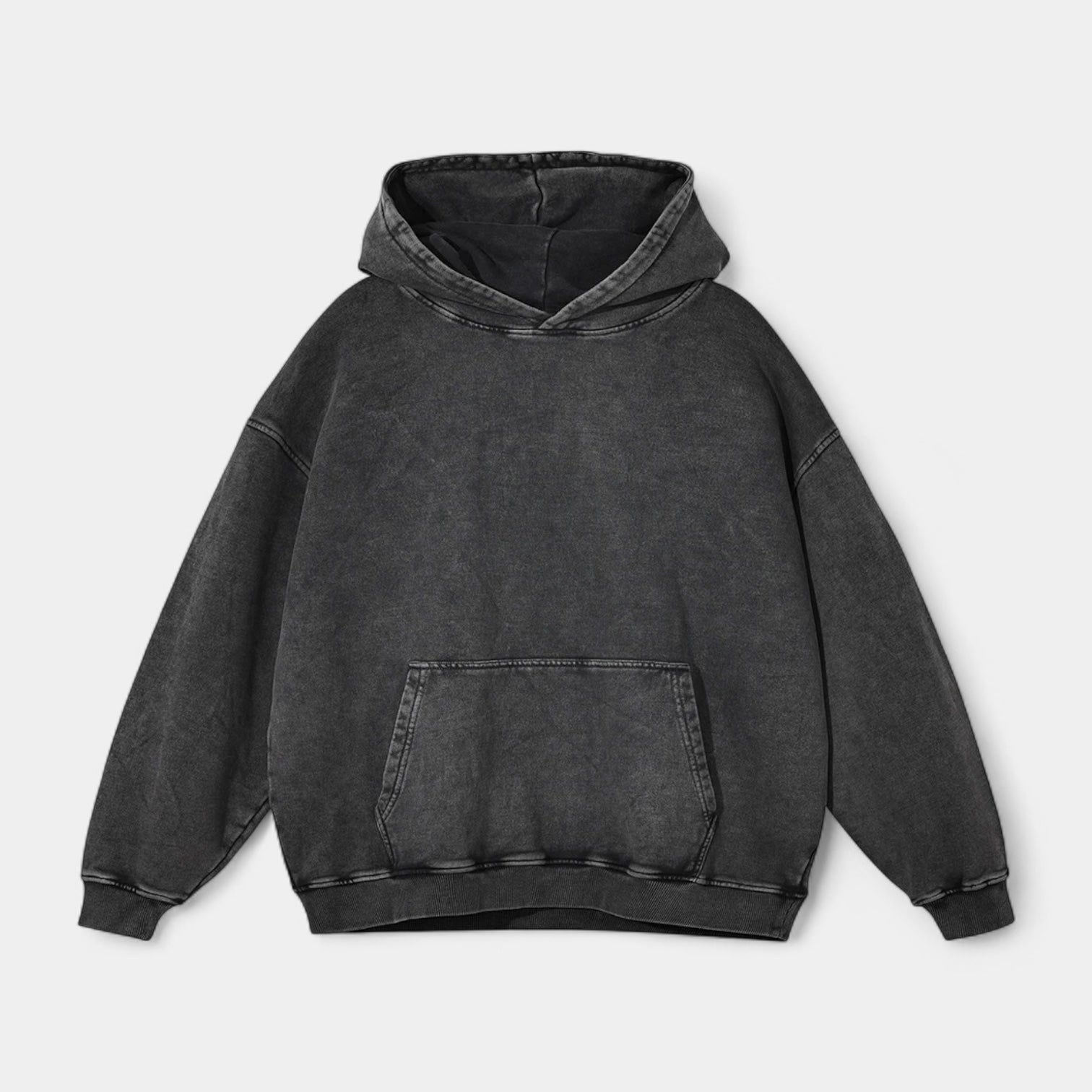 Washed Cotton Blend Hoodie Relaxed Fit for Men