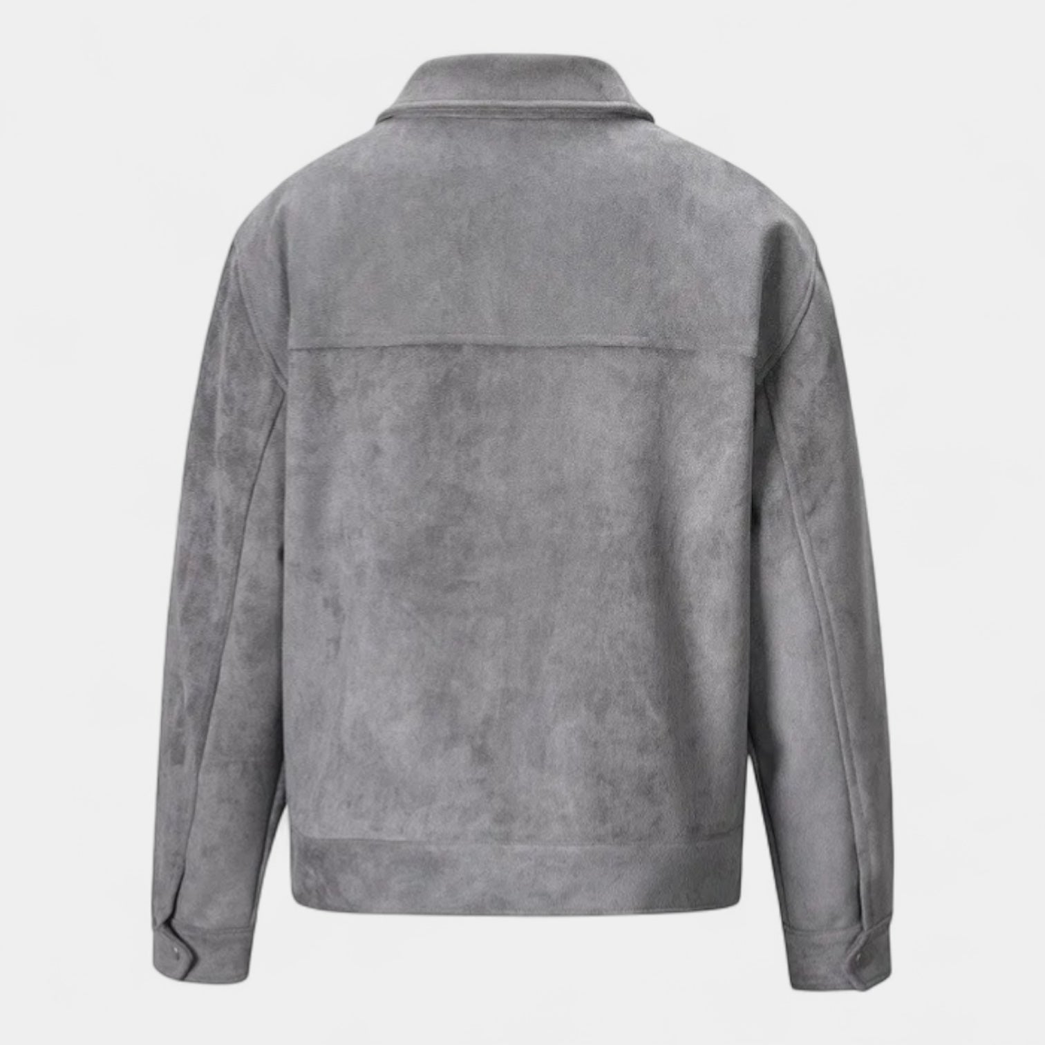 Faux Suede Bomber Jacket Double Zip Regular Fit for Men