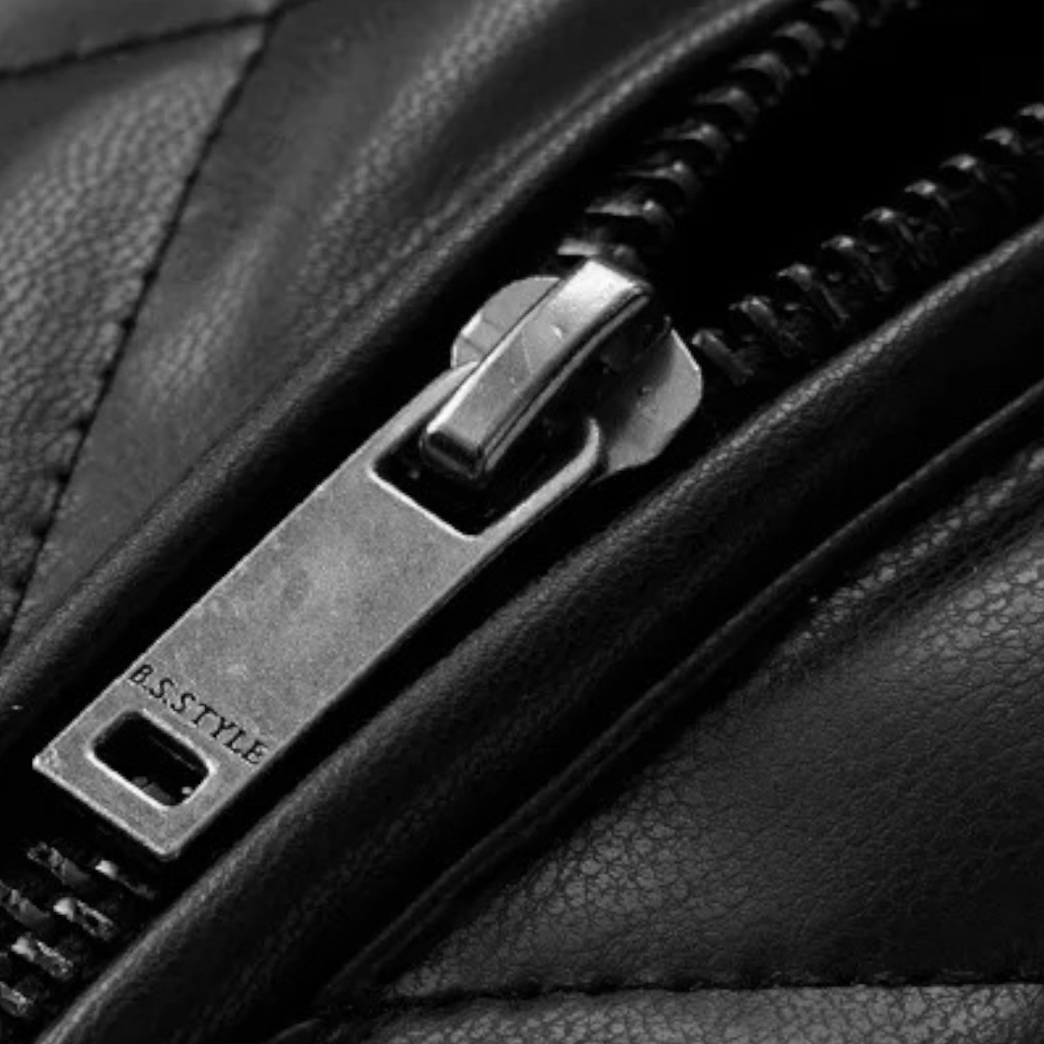 Quilted Faux Leather Biker Jacket Zip-Up for Men