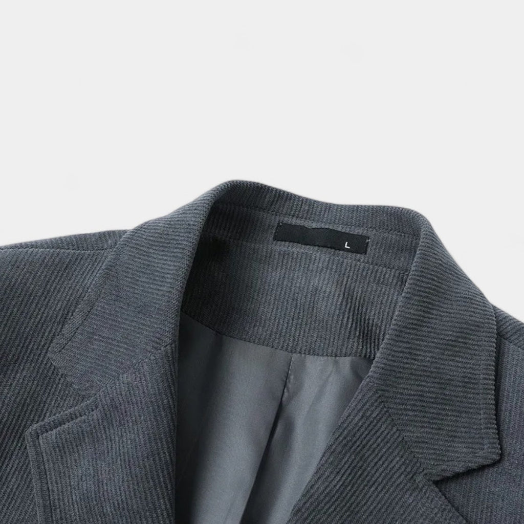 Fine-Wale Corduroy Blazer Slim Fit Notch Lapel for Men