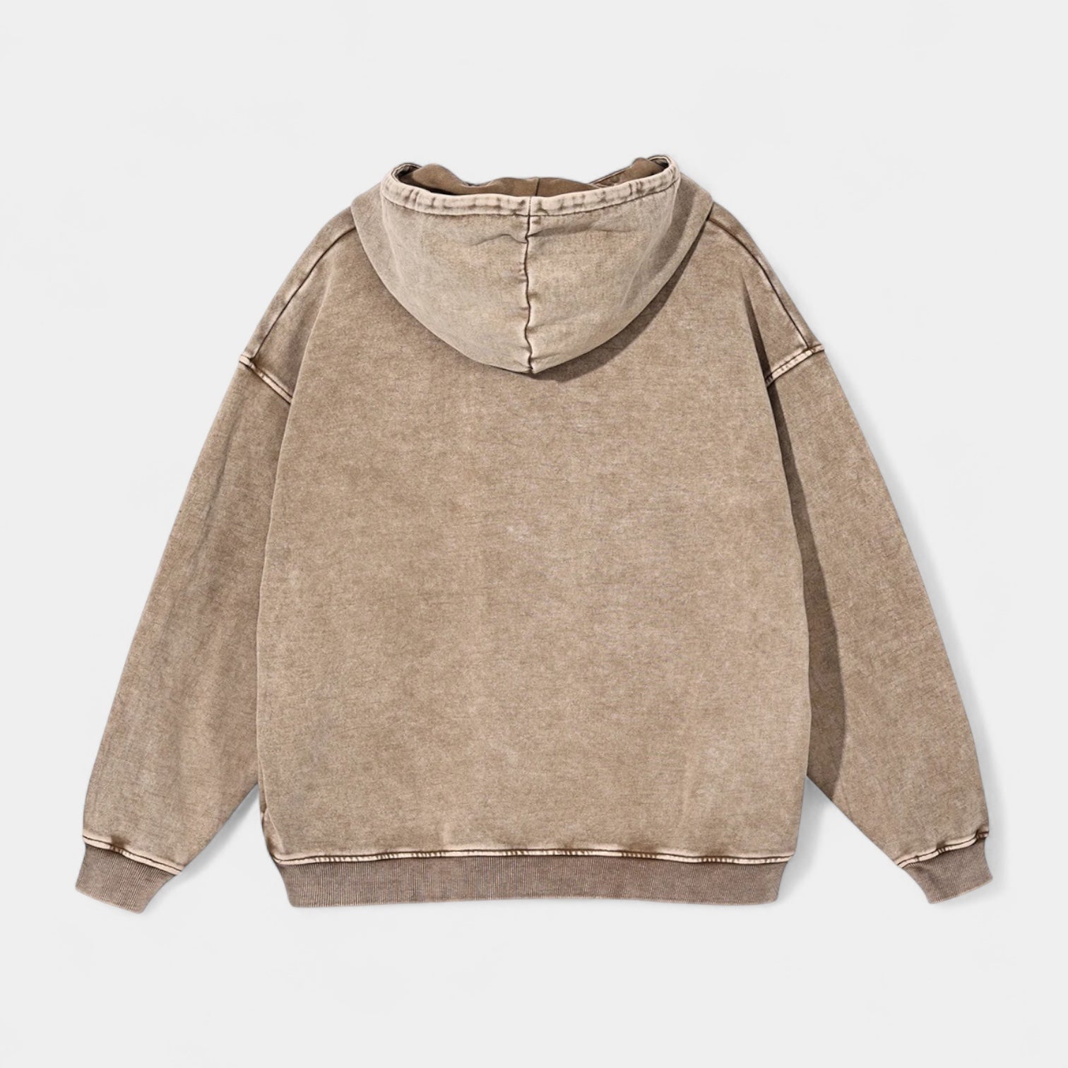 Washed Cotton Blend Hoodie Relaxed Fit for Men
