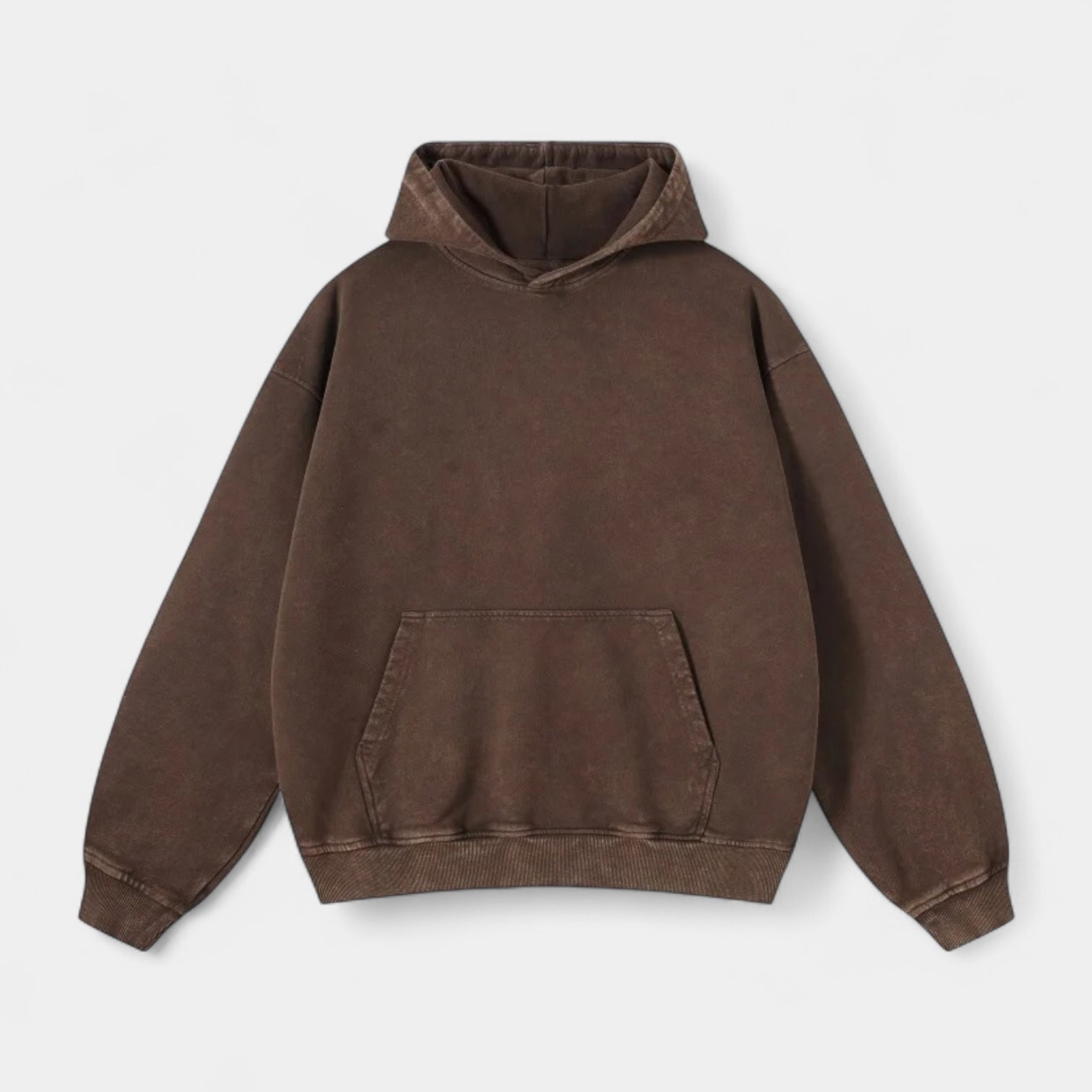 Washed Cotton Blend Hoodie Relaxed Fit for Men
