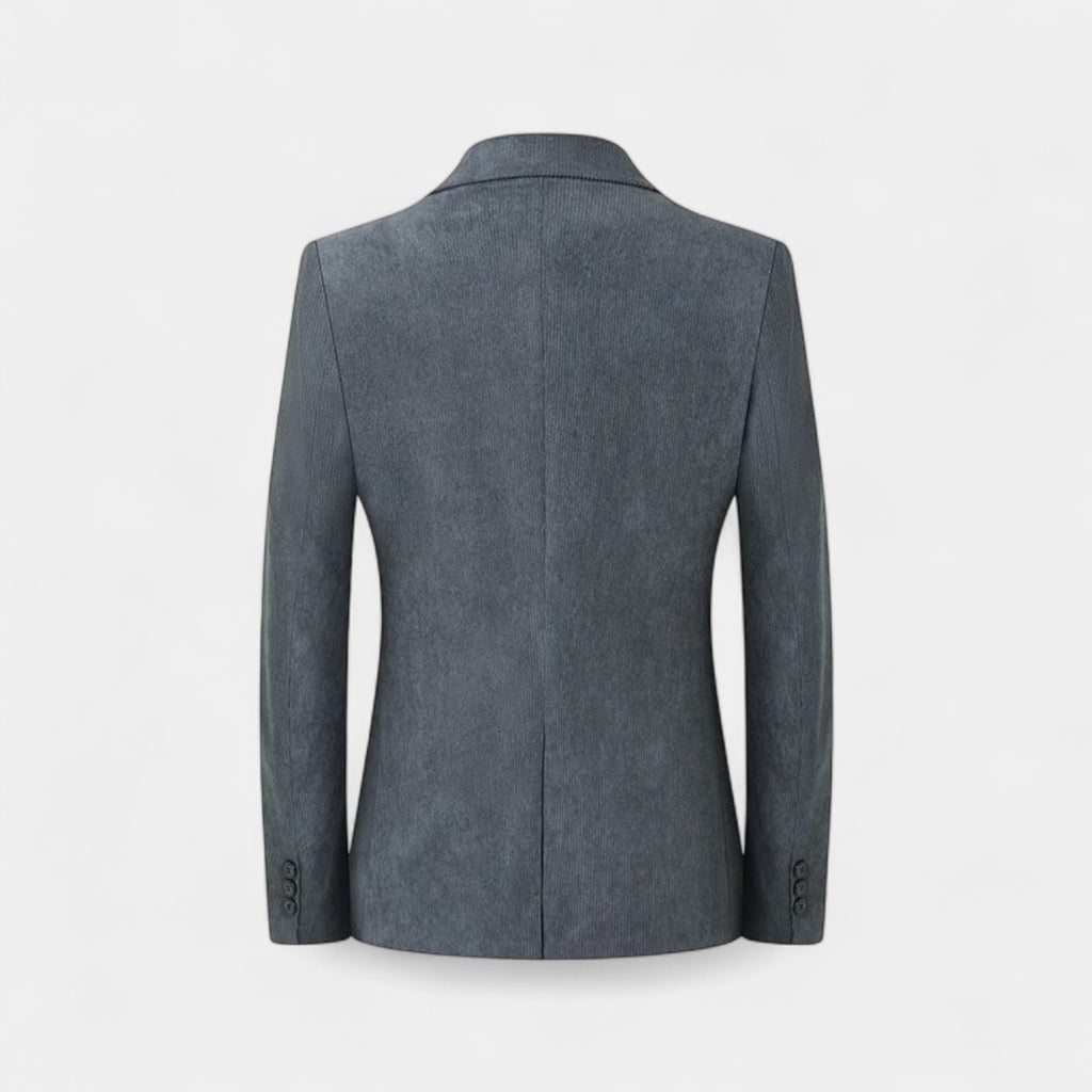 Fine-Wale Corduroy Blazer Slim Fit Notch Lapel for Men