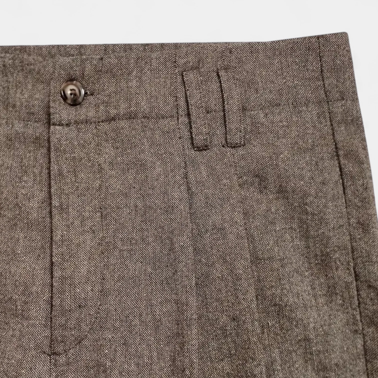 Wool-Blend Pleated Trousers Relaxed Straight Fit for Men