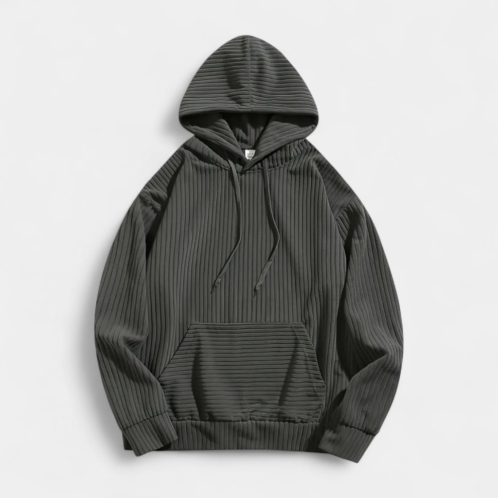 Corduroy Hoodie Relaxed Fit Kangaroo Pocket for Men