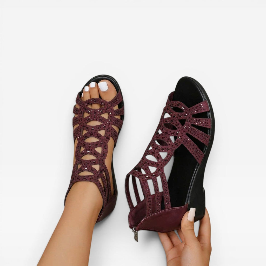 Women's Rhinestone Gladiator Wedge Sandals