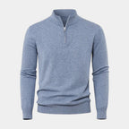 Half-Zip Knit Sweater Stand Collar Regular Fit for Men