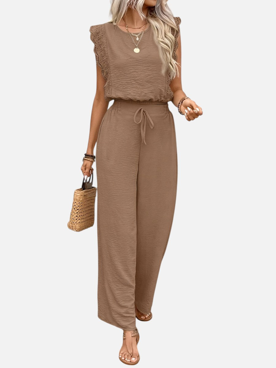Women's Two-Piece Set with Wide Leg Trousers