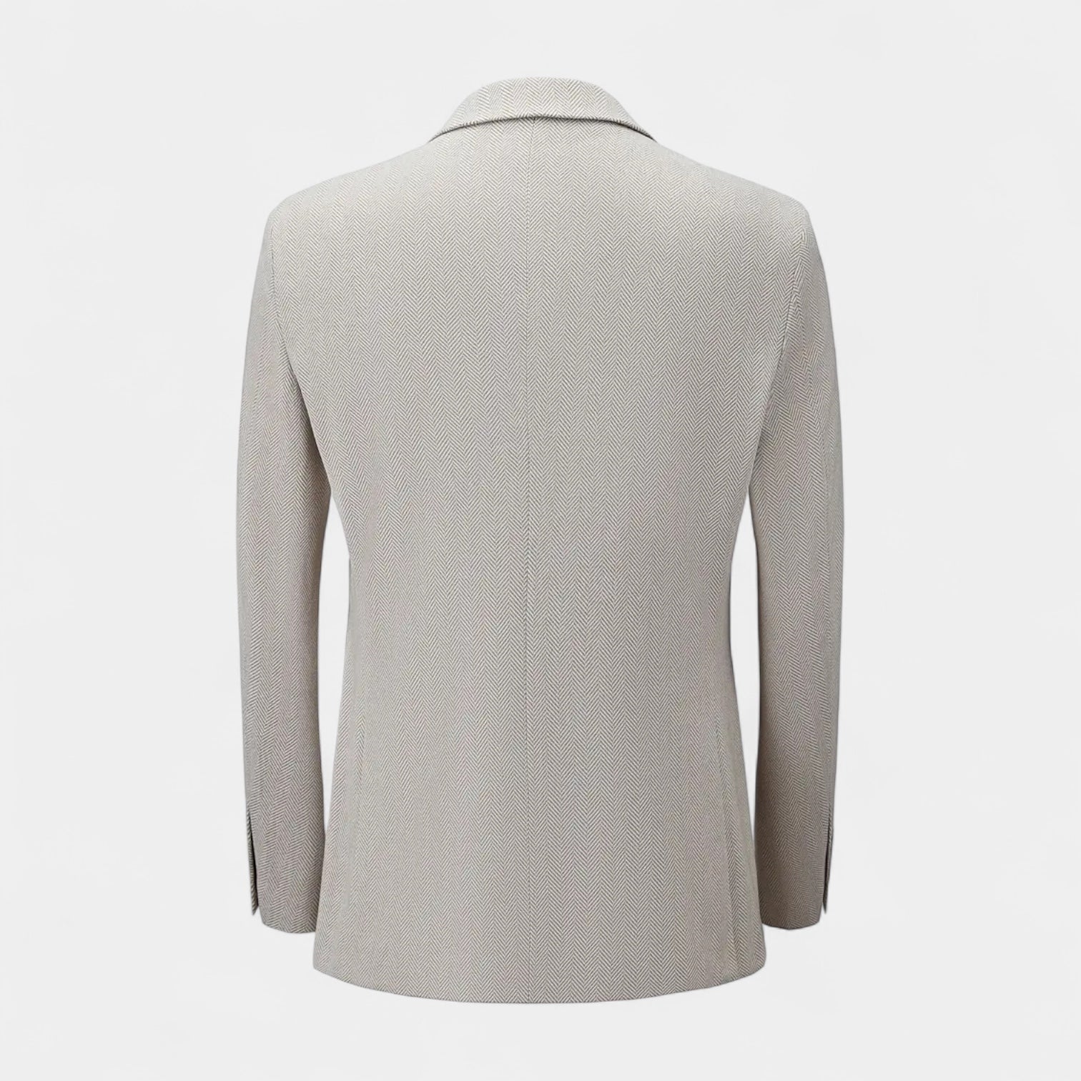Herringbone Textured Blazer Two-Button Notch Lapel for Men