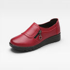 Women's Leather Loafers with Zip Detail