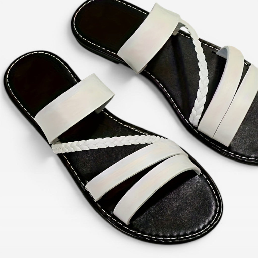 Women's Woven Braided Open-Toe Flat Sandals