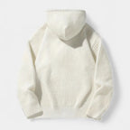 Ribbed Knit Hoodie Relaxed Fit Drawstring for Men