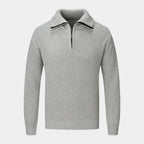 Waffle Knit Half-Zip Sweater Regular Fit for Men
