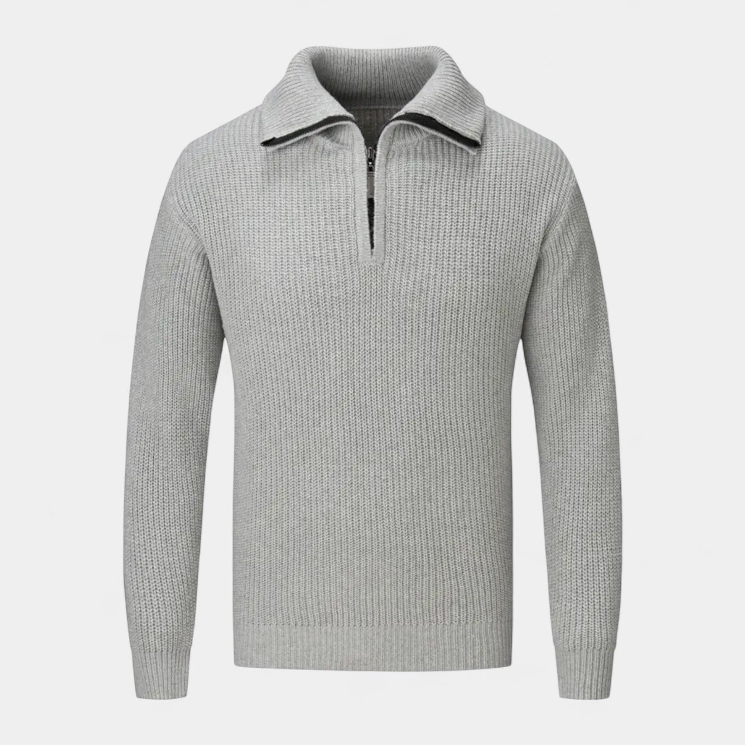 Waffle Knit Half-Zip Sweater Regular Fit for Men
