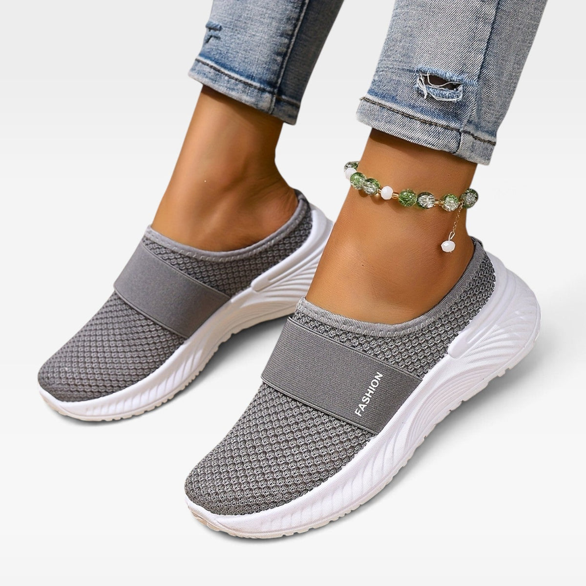 Women's Knit Slip-On Trainers with Cushioned Comfort