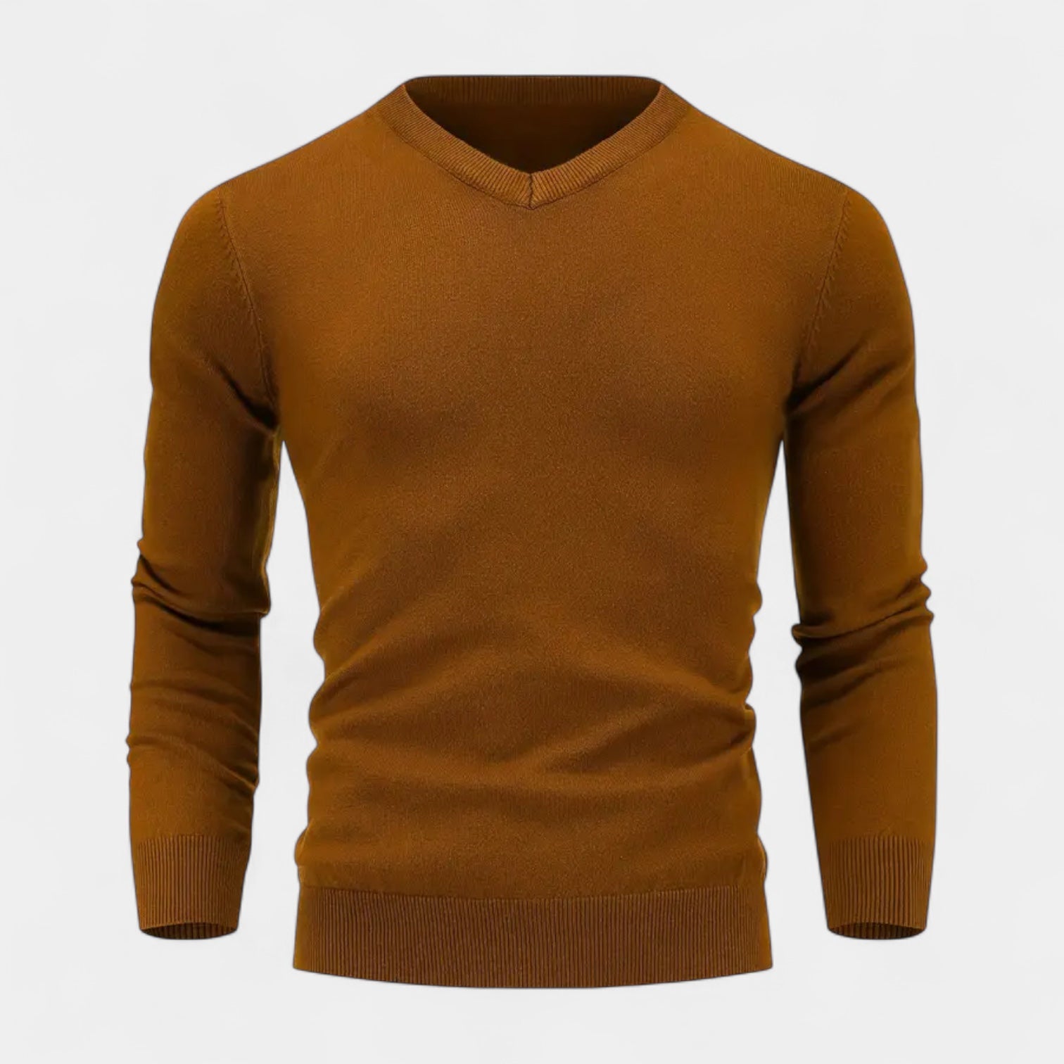 V-Neck Fine-Gauge Knit Sweater Regular Fit for Men