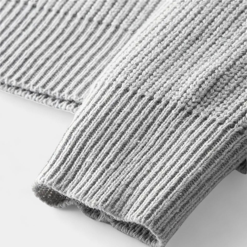 Waffle Knit Half-Zip Sweater Regular Fit for Men