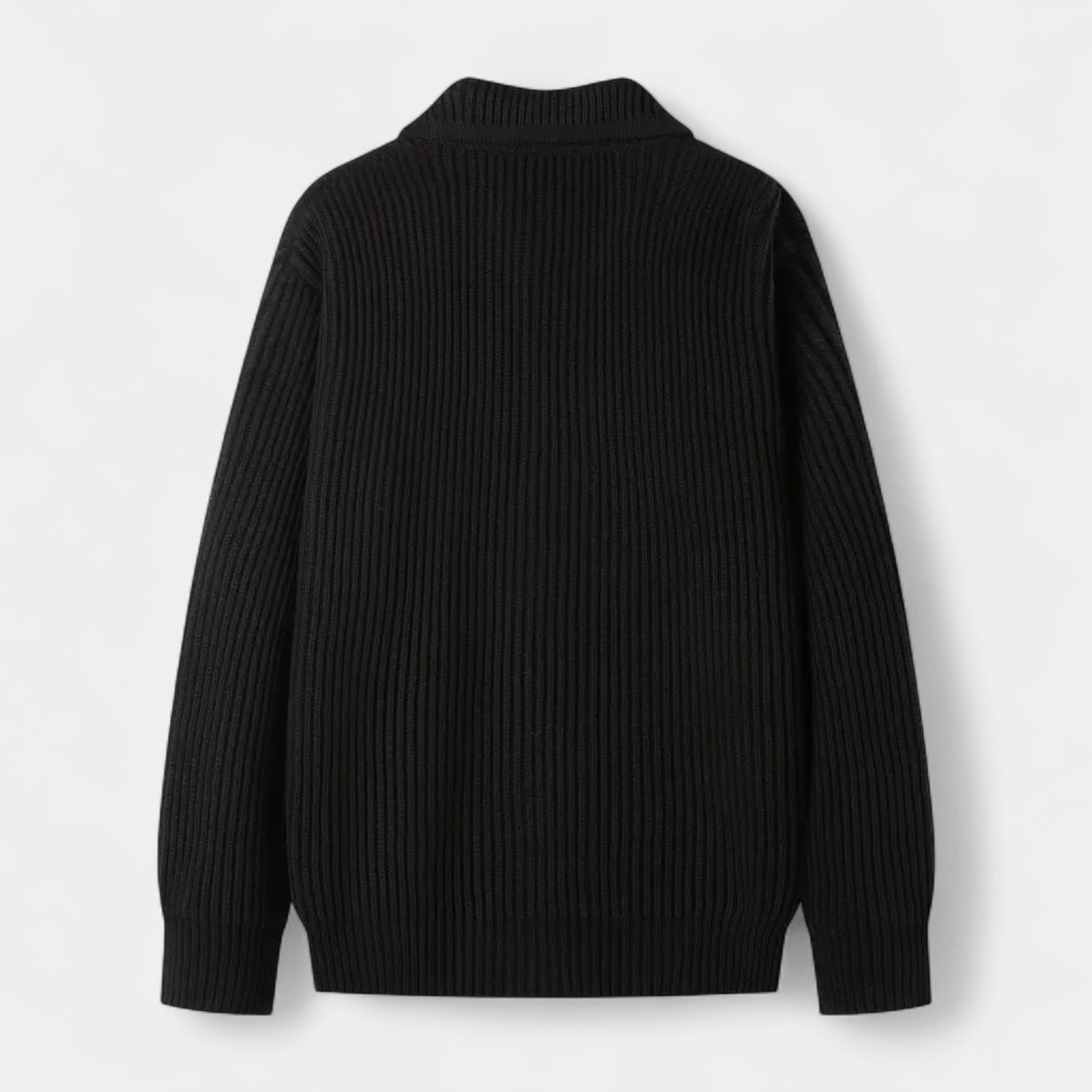 Ribbed Knit Button-Up Cardigan Regular Fit for Men