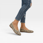 Women's Leopard-Print Knit Ballet Flats