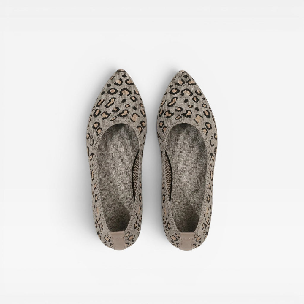 Women's Leopard-Print Knit Ballet Flats