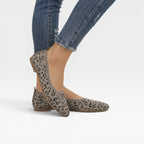 Women's Leopard-Print Knit Ballet Flats