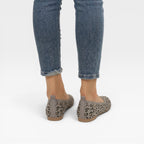 Women's Leopard-Print Knit Ballet Flats
