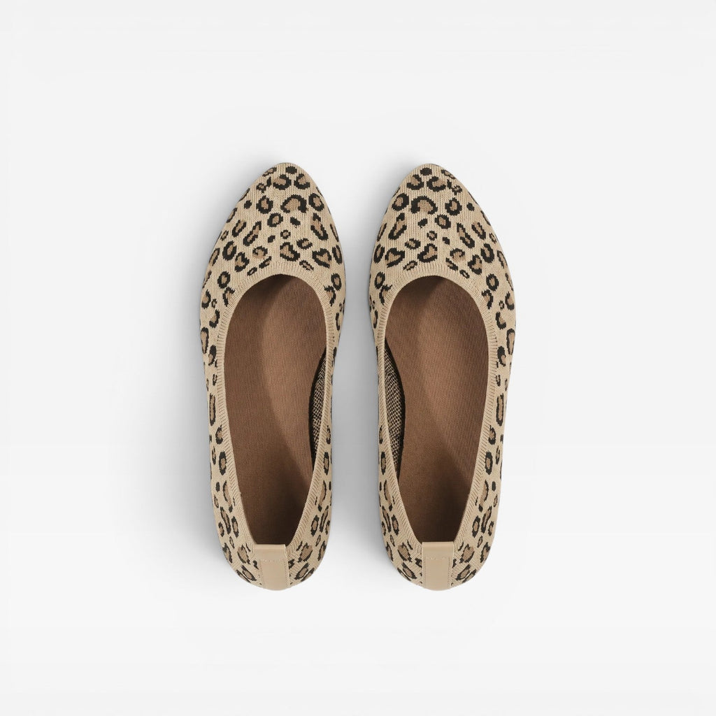 Women's Leopard-Print Knit Ballet Flats