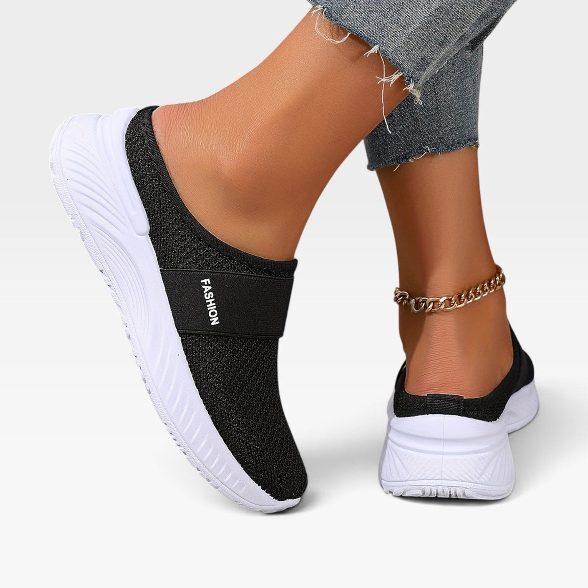 Women's Knit Slip-On Trainers with Cushioned Comfort