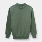 Crew Neck Knit Sweater Ribbed Regular Fit for Men