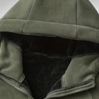 Fleece Full-Zip Hoodie Plush Lined Relaxed Fit for Men
