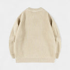 Crew Neck Ribbed Knit Sweater Regular Fit for Men