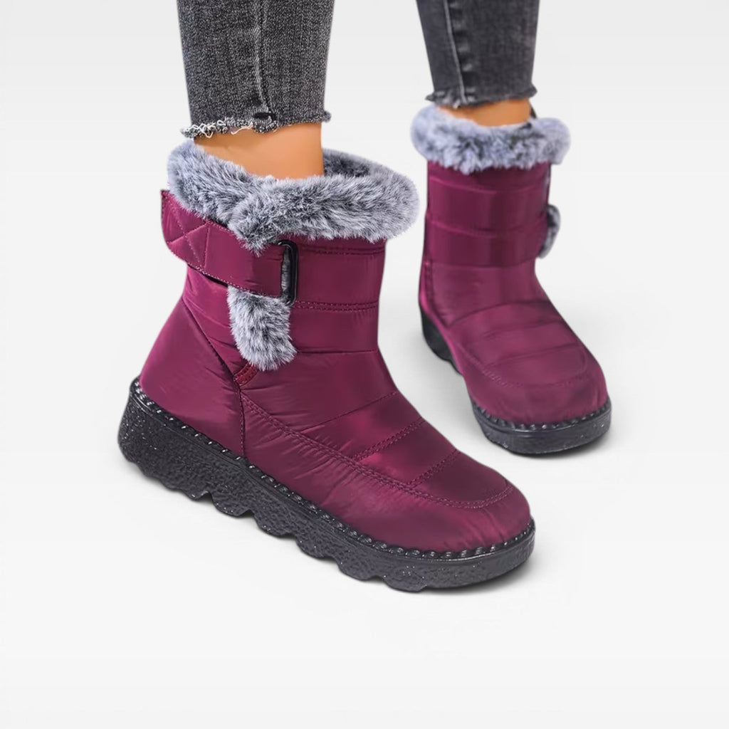 Women's Quilted Faux Fur Snow Boots