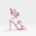 Women's Crystal Bow Ankle Wrap Sandals