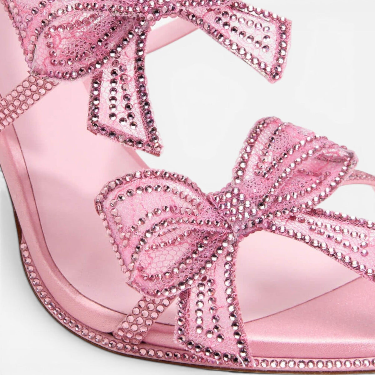 Women's Crystal Bow Ankle Wrap Sandals