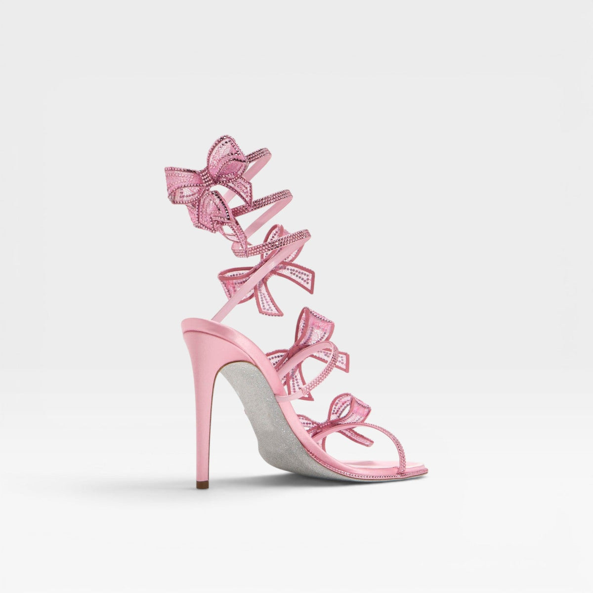 Women's Crystal Bow Ankle Wrap Sandals