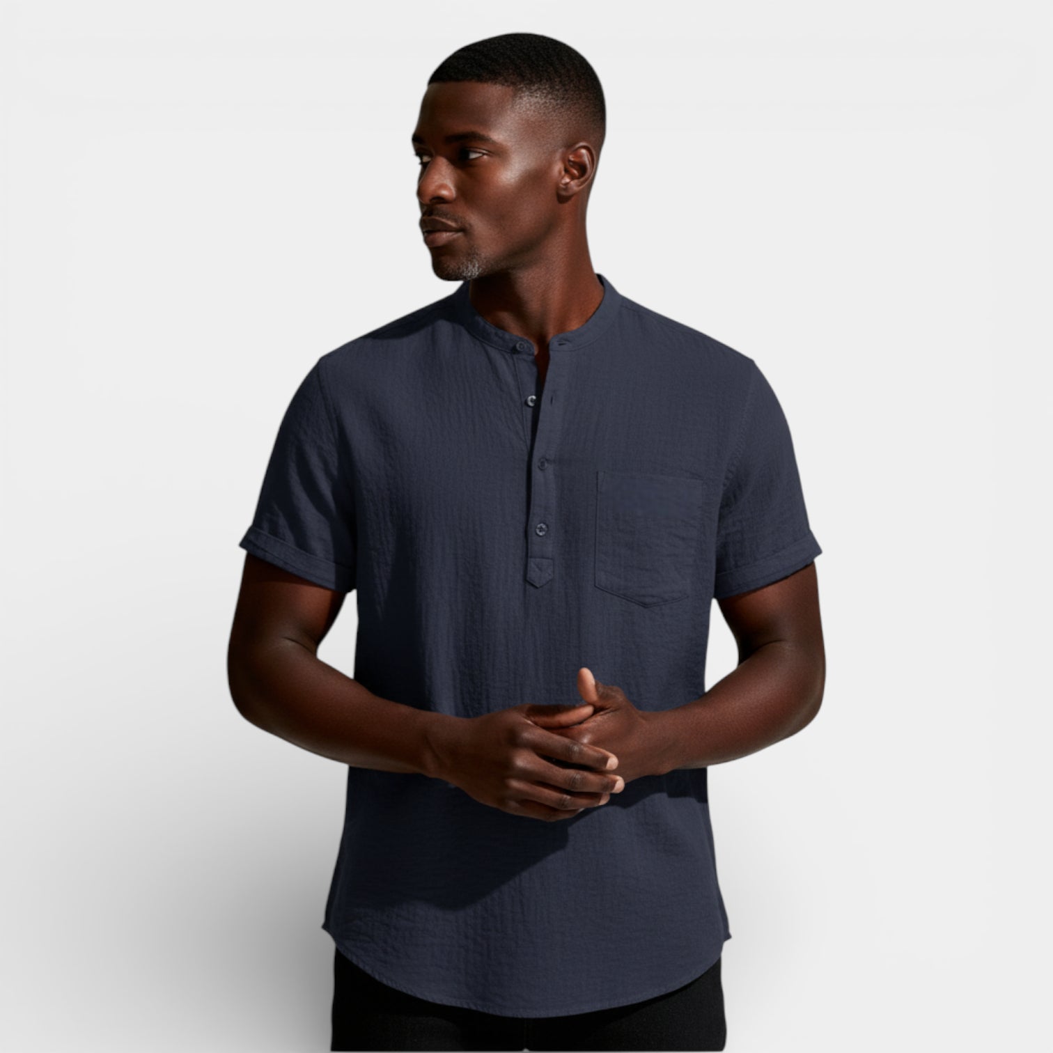 Henley Shirt Short Sleeve Regular Fit for Men