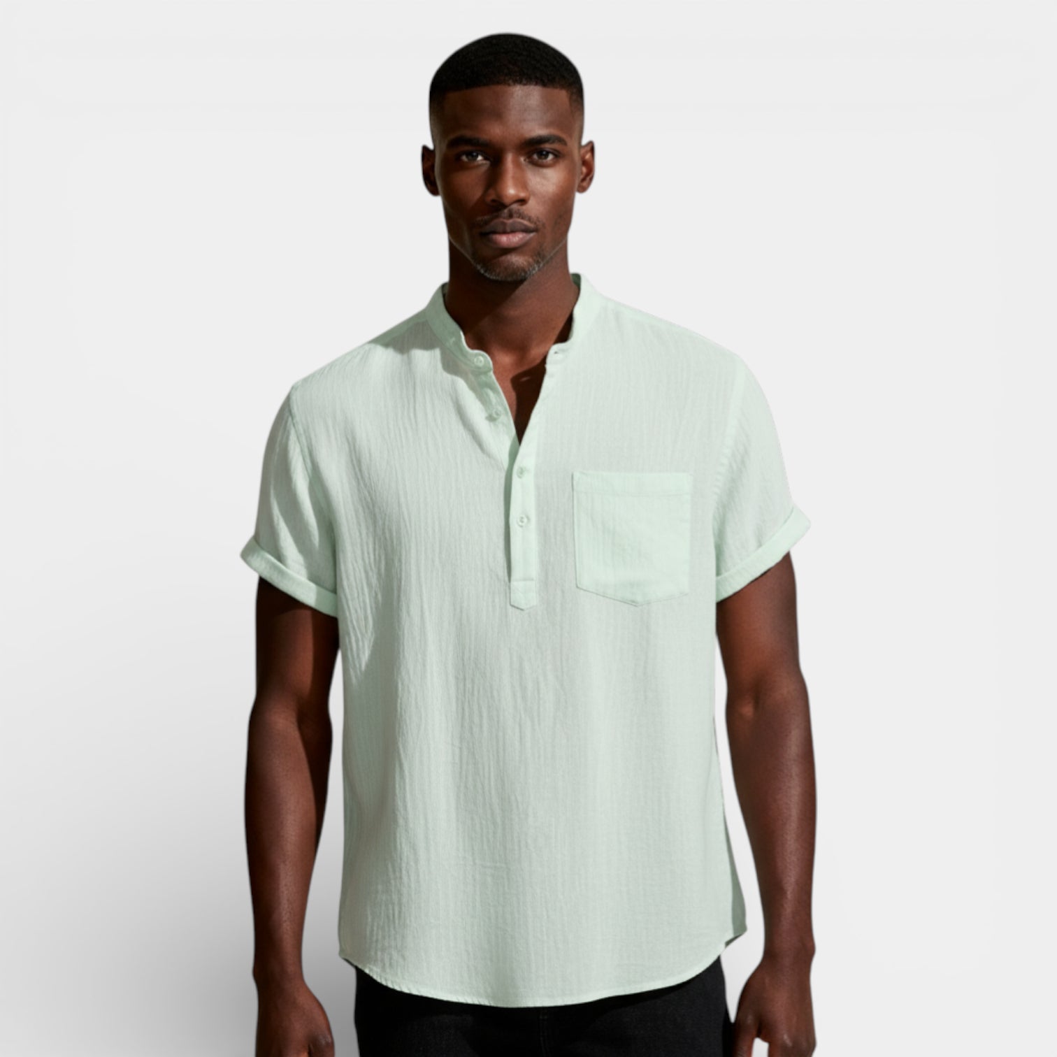 Henley Shirt Short Sleeve Regular Fit for Men