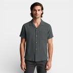 Short Sleeve Button-Up Textured Shirt Regular Fit for Men