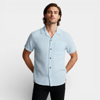 Short Sleeve Button-Up Textured Shirt Regular Fit for Men