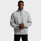 Long Sleeve Quarter-Zip Pullover Sweater for Men
