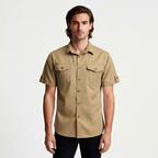 Short Sleeve Button-Up Utility Shirt Regular Fit for Men