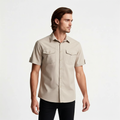 Short Sleeve Button-Up Utility Shirt Regular Fit for Men