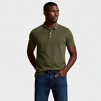 Short Sleeve Knit Polo Shirt Regular Fit for Men
