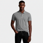 Short Sleeve Knit Polo Shirt Regular Fit for Men