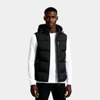 Hooded Puffer Vest Quilted Zip-Up Regular Fit for Men