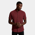 Textured Short Sleeve Button-Up Shirt Regular Fit for Men
