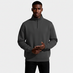 Long Sleeve Quarter-Zip Pullover Sweater for Men