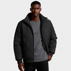 Diamond-Stitch Zip Jacket Stand Collar Regular Fit for Men