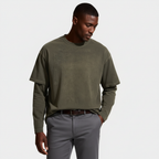 Layered Sleeve Long Sleeve T-Shirt Relaxed Fit for Men